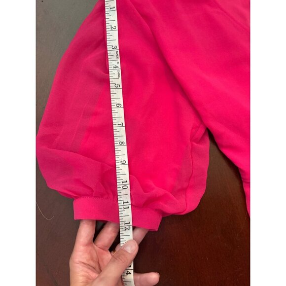 Vero Moda V-Neck True Wrap Blouse Top in Hot Pink Size Small Career - Picture 9 of 14